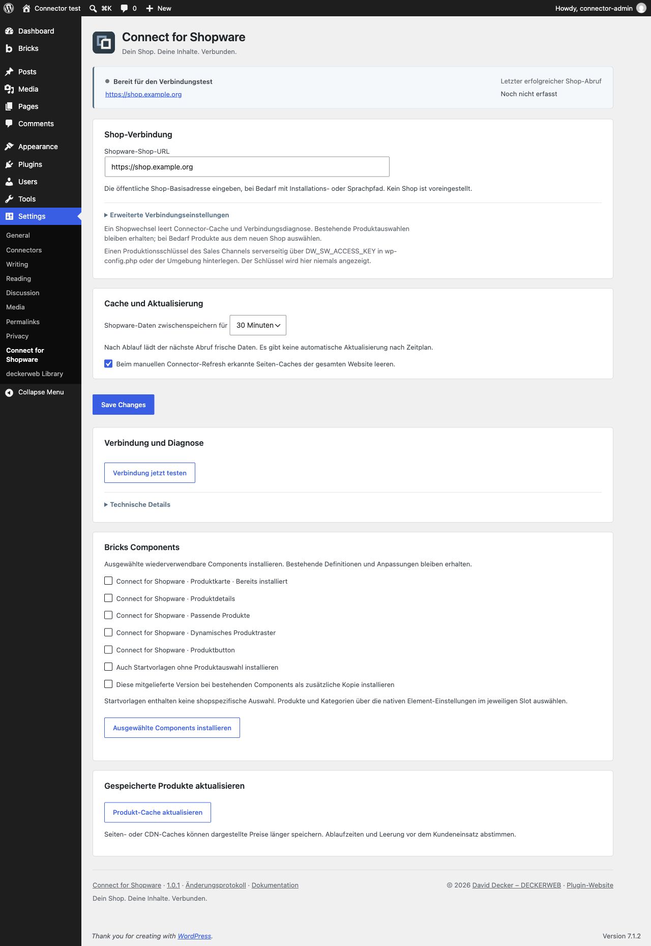 Connect for Shopware Einstellungen