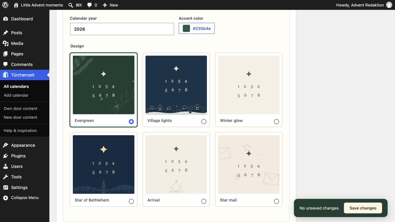 Choose from six designs